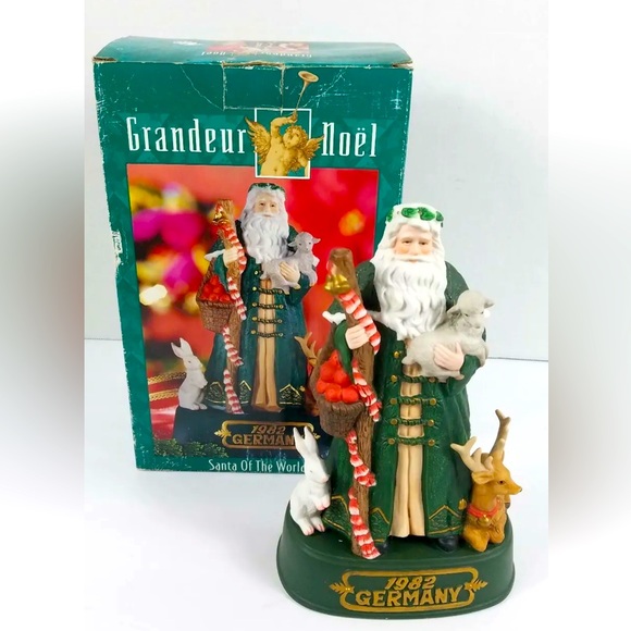 Santa Claus Porcelain Figure Germany 1982 Grandeur Noel Santa Of The World - Picture 1 of 8